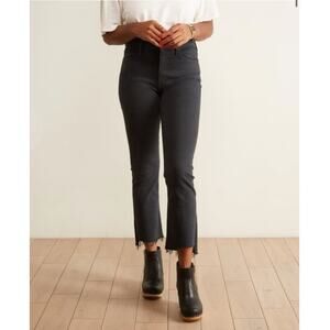 MOTHER Denim | The Insider Crop Step Fray Jean in Faded Black Size 26